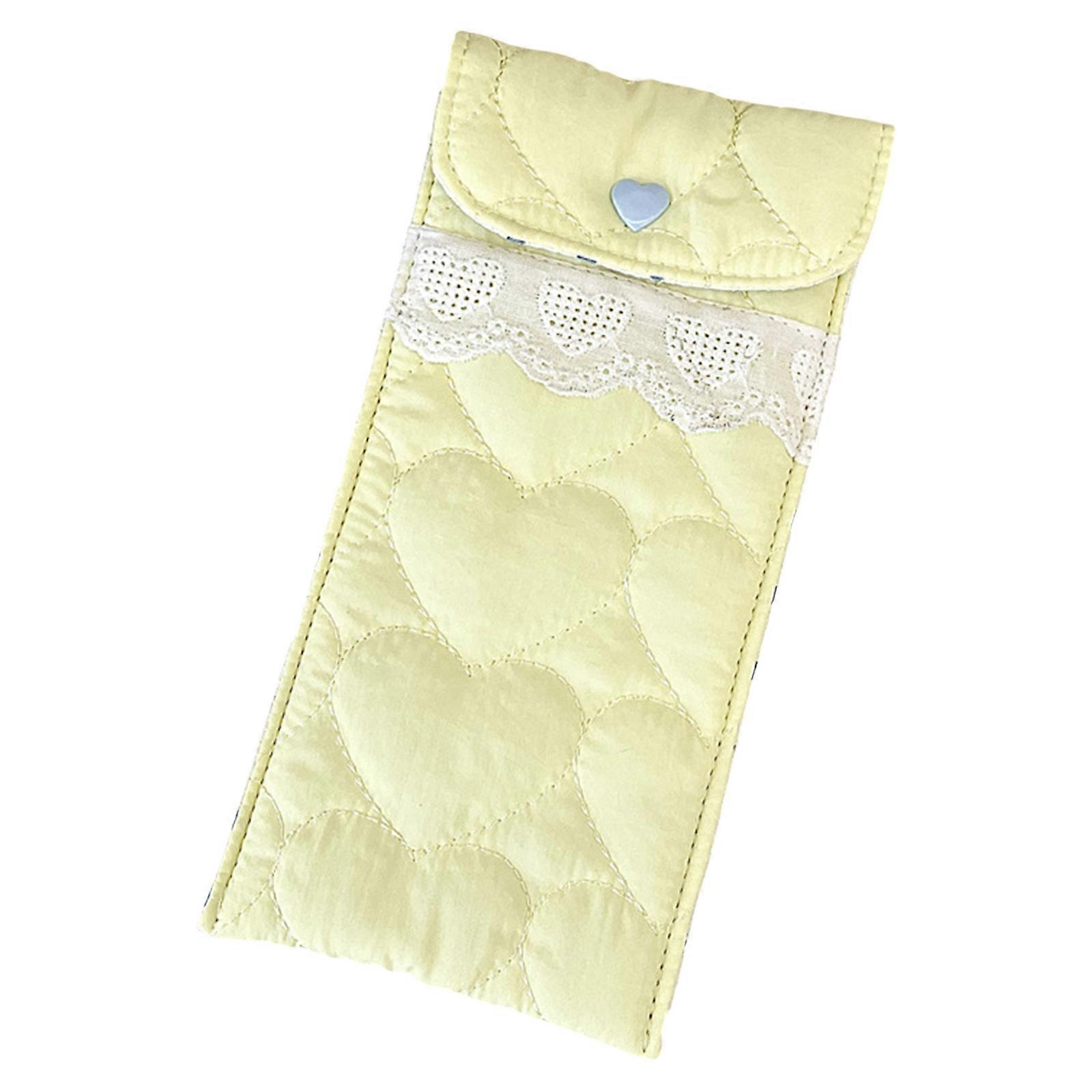 Stylish Minimalists Sunglasses Pouch Portable Cloth Storage Case Accessory for Glasses Protective On The Way Daily Use  Yellow