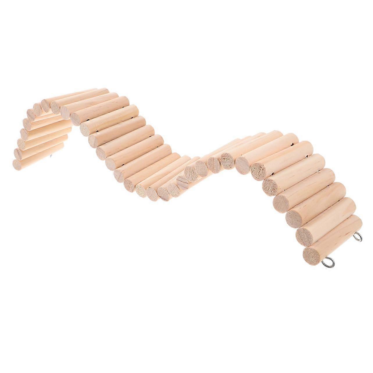 Wooden climbing ladder for small animals, flexible toy bridge for hamsters, safe and versatile.