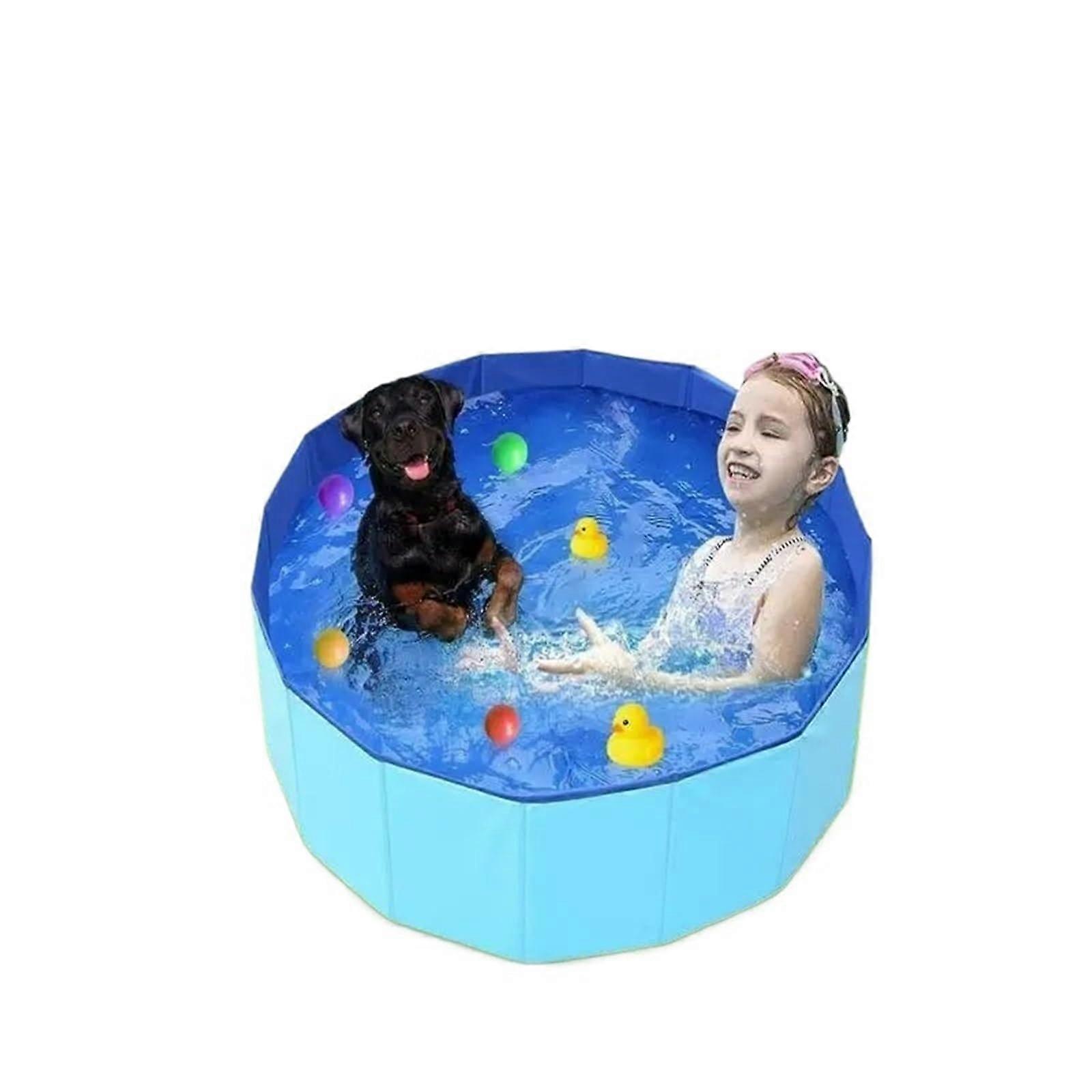 Dog Pool, Collapsible Pet Swimming Pool, Portable Non-Slip Bathing Tub for Summer Outdoor Use, Backyard Accessory