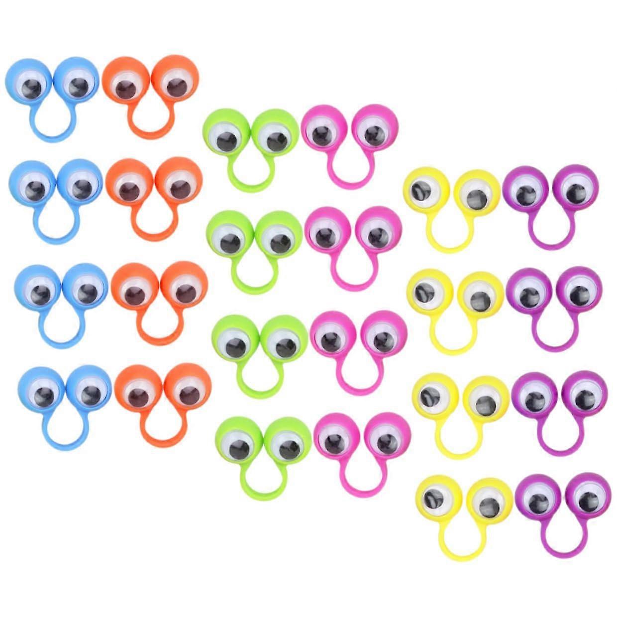 Activity Ring Eyeball Finger Puppets Set for Toddlers - 24 Colorful Finger Puppets for Kids Party Gifts and Playtime Activities