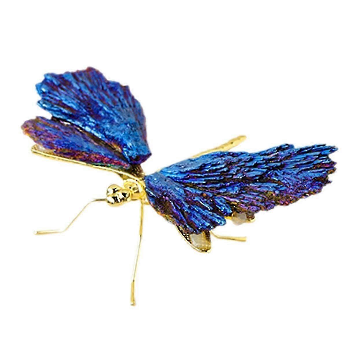 Dragonfly Sculpture Decoration Natural Stone Ornaments Handmade Retro Simulation Dragonfly Statue Gold