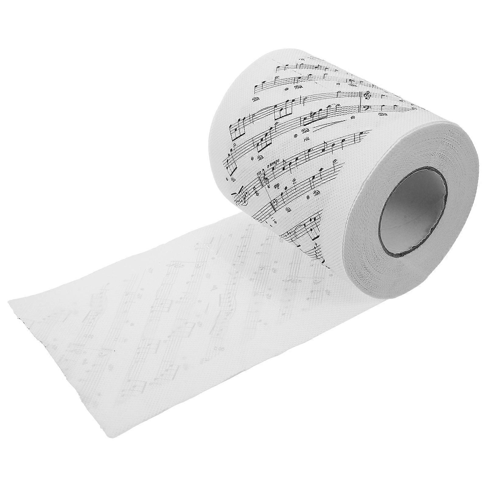 Musical Notes Toilet Paper Roll Decorative Bathroom Tissue with Whimsical Music Print for Functional Bathroom Use