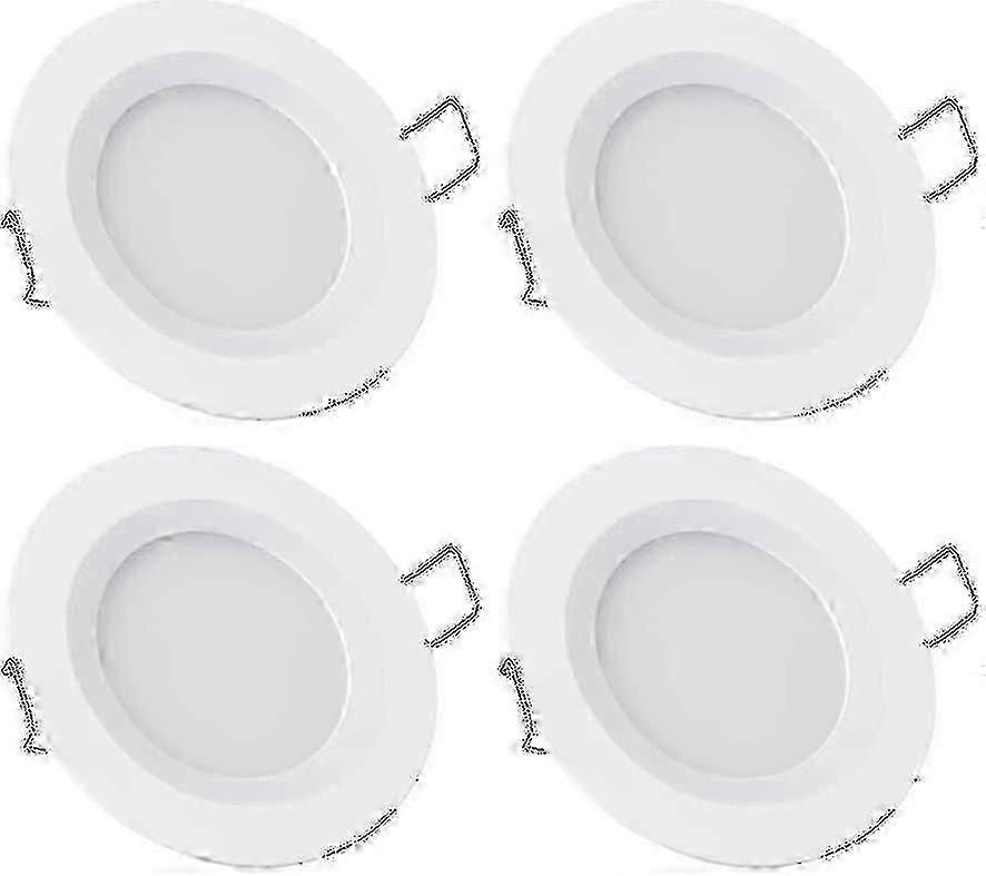 Plafonnier encastré à 4 LED 12 V pour camping-car et bateau, 3 W, 3 200 K, intensité variable, tout aluminium