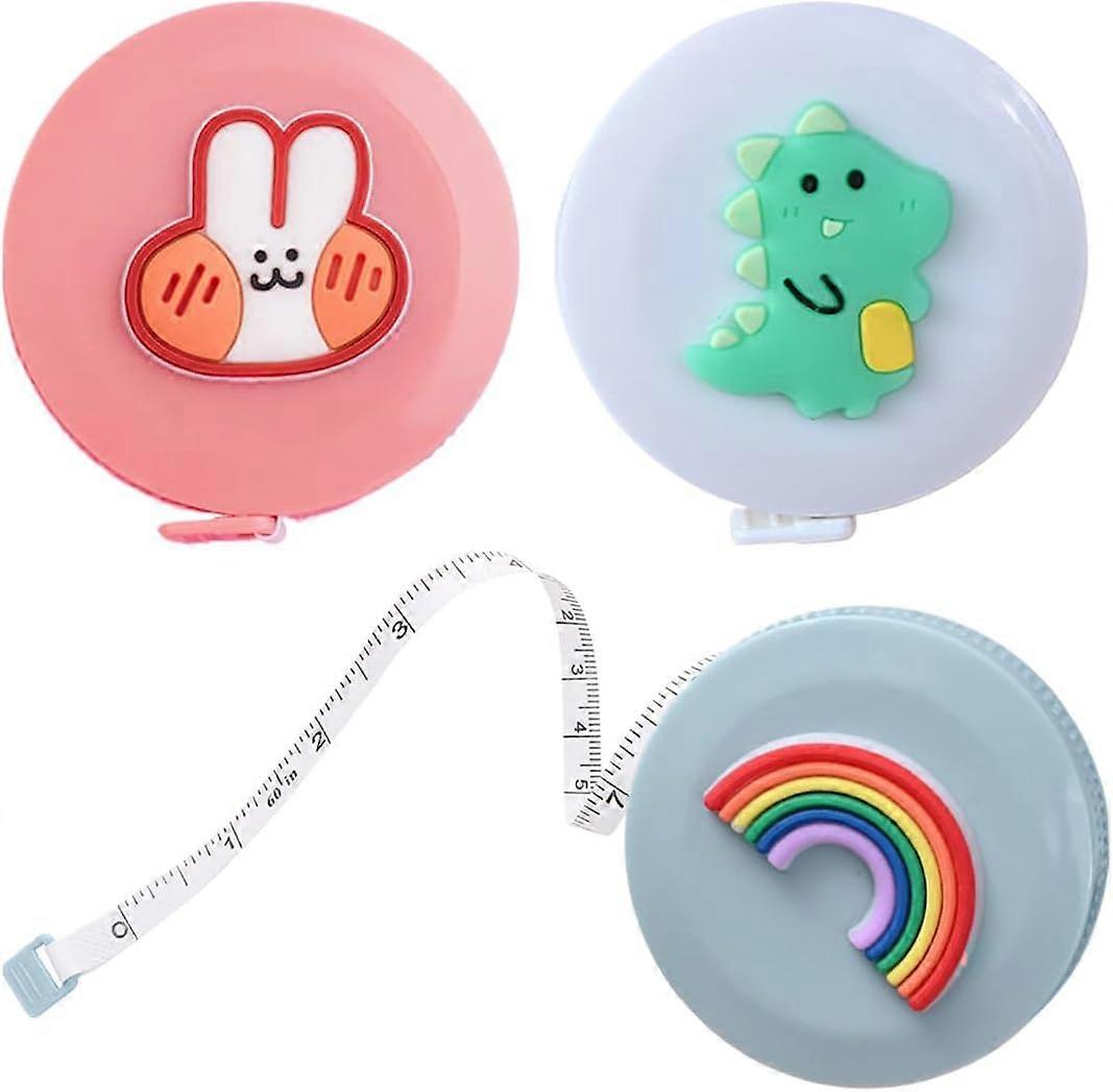 3Pack Mini Tape Measures, Cute Dressmaker Tape Measure, Retractable