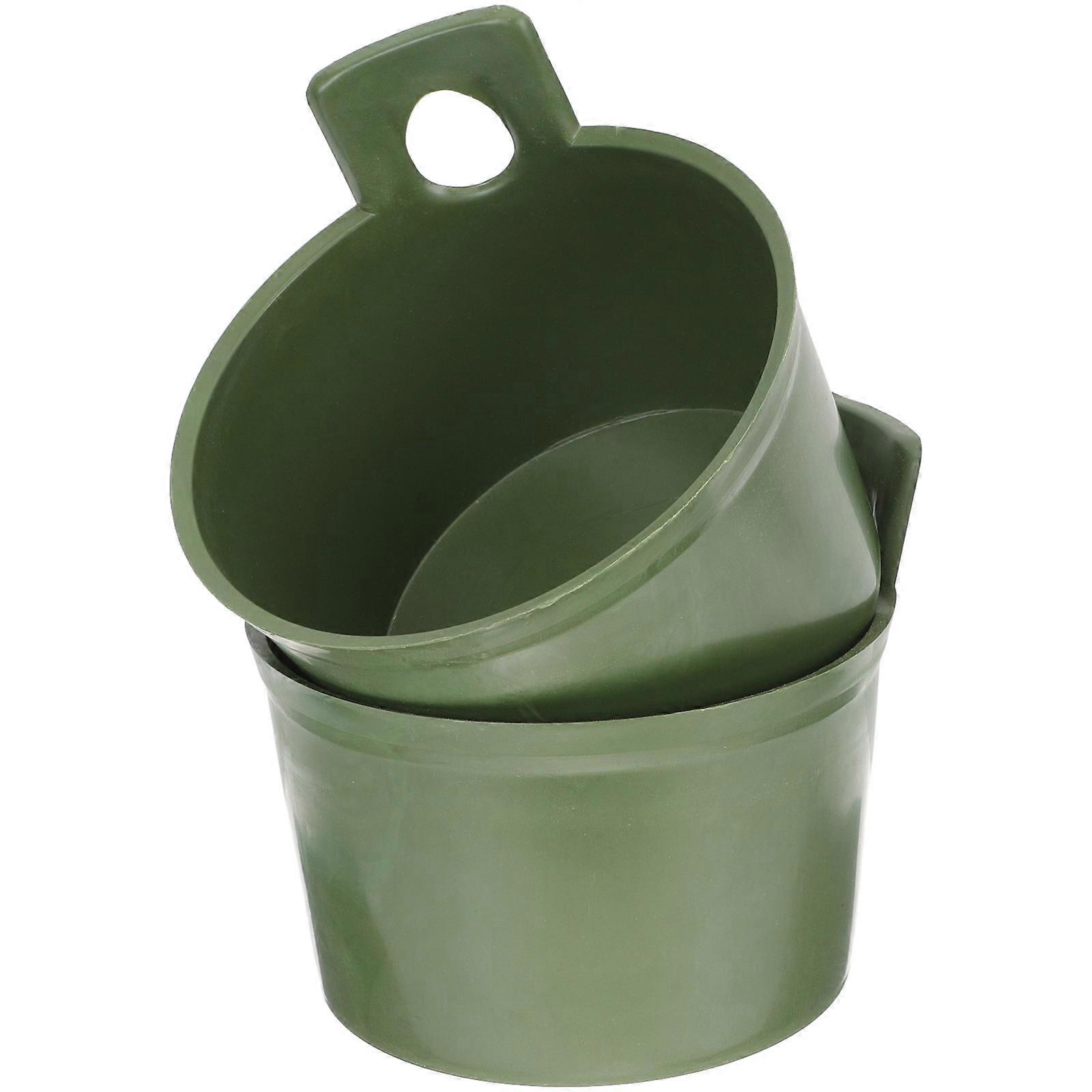 Garden Water Ladles Plastic Thickened Bailer Dark Green 19x16cm Fertilizing 2Set