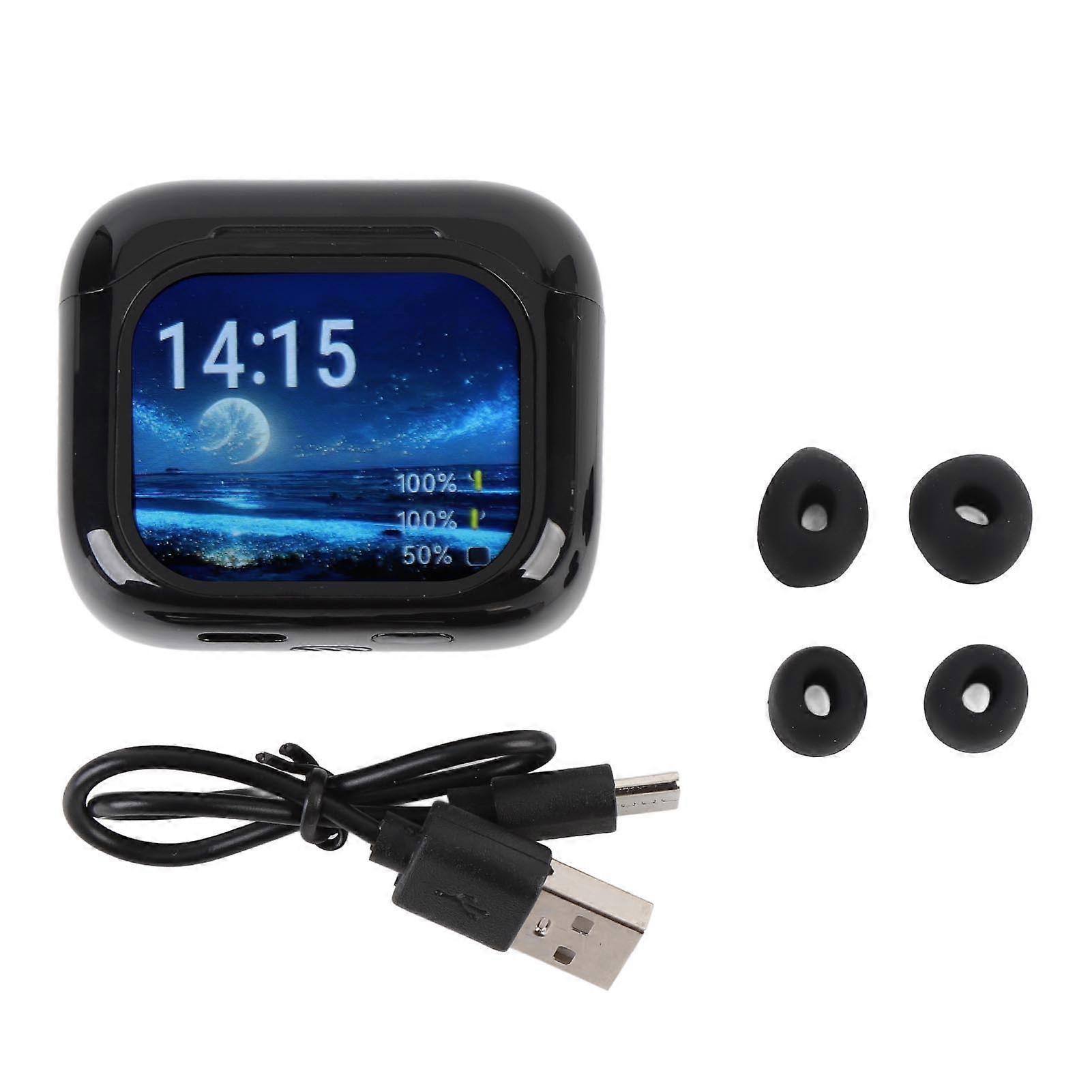 140 Language Translator Earbuds with Touchscreen Case, Bluetooth 5.4, ANC, IPX5, Black