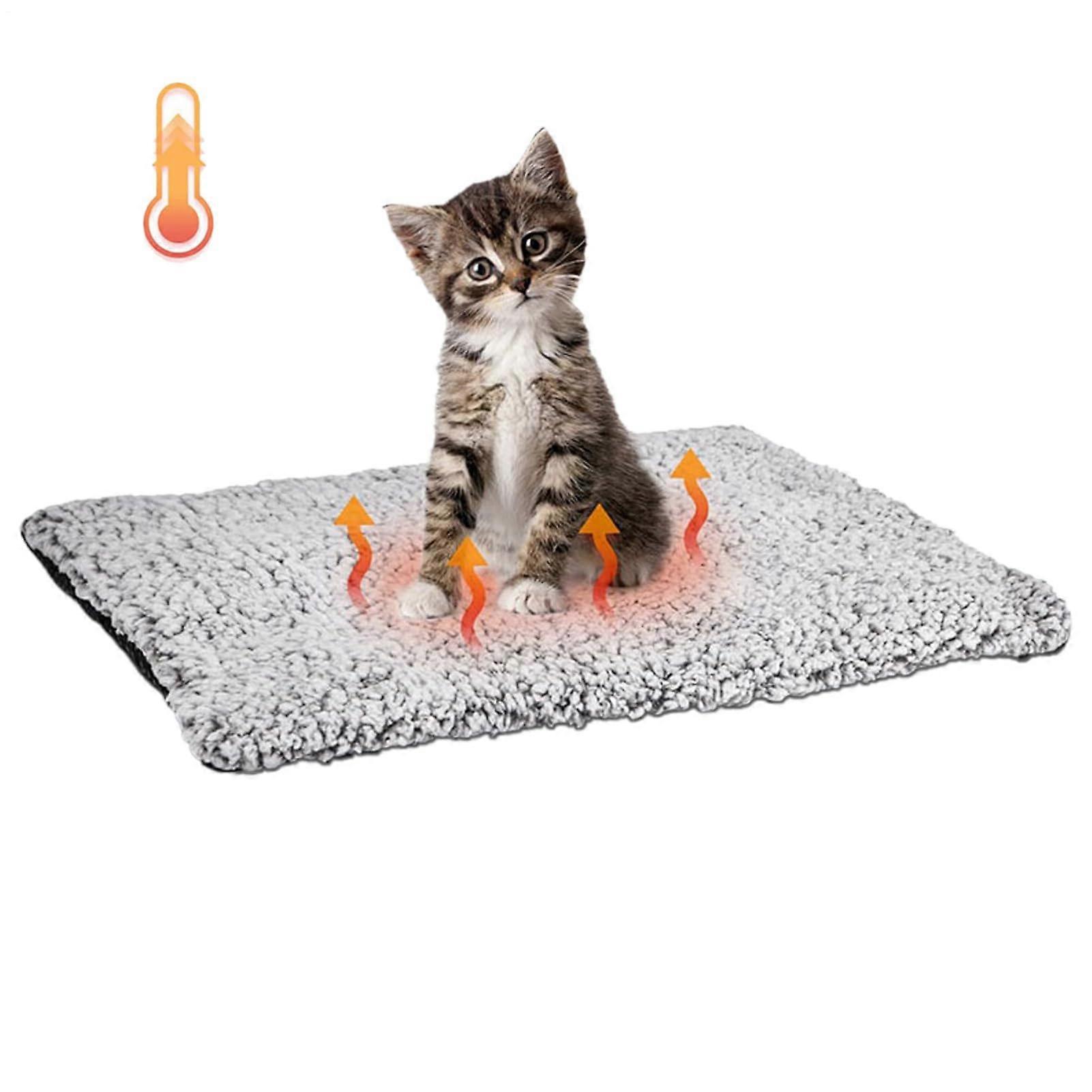 Heated Cat Bed With Removable Cover, Extra Warm, Non-Slip Bottom, Washable Heating Pad, Microwaveable Pet Warmer