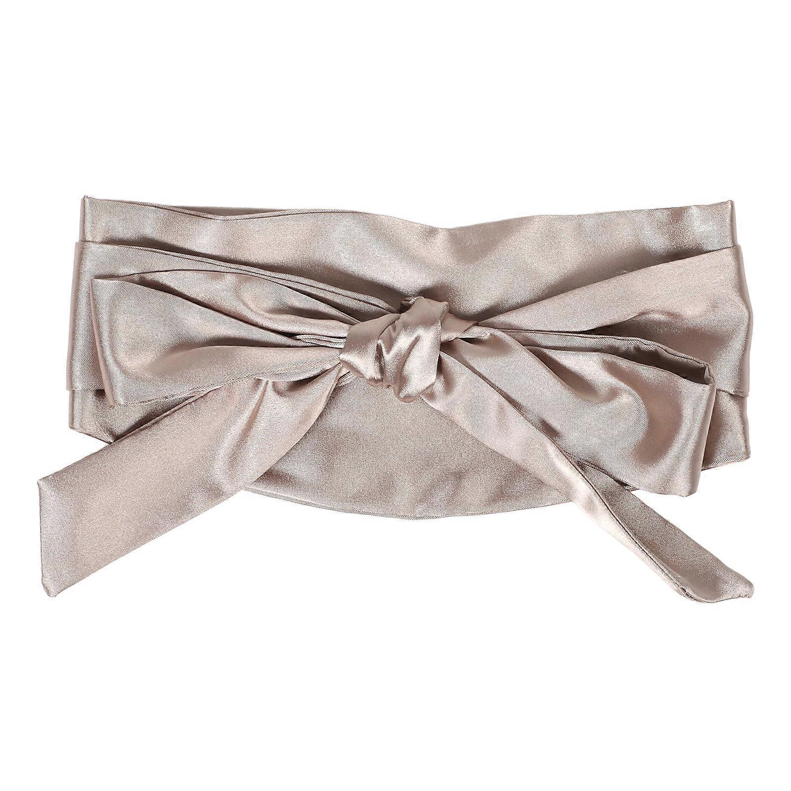 Bridal Belts For Wedding Dress Satin Belt Wide Sash Waist Accentuation Bowknot Decoration Beige 1Set