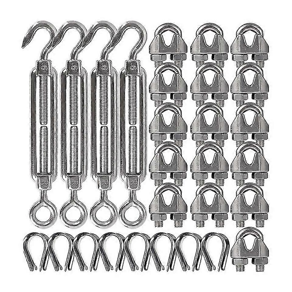 For 4-pcs Turnbuckle/tension(eye&hook, M6), 8-pcs Thimble(m3) Kit