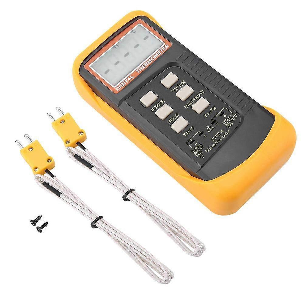 6802II K Type Thermocouple Thermometer Dual Channel Digital Temperature Meter -50°C to 1300°C with High Accuracy
