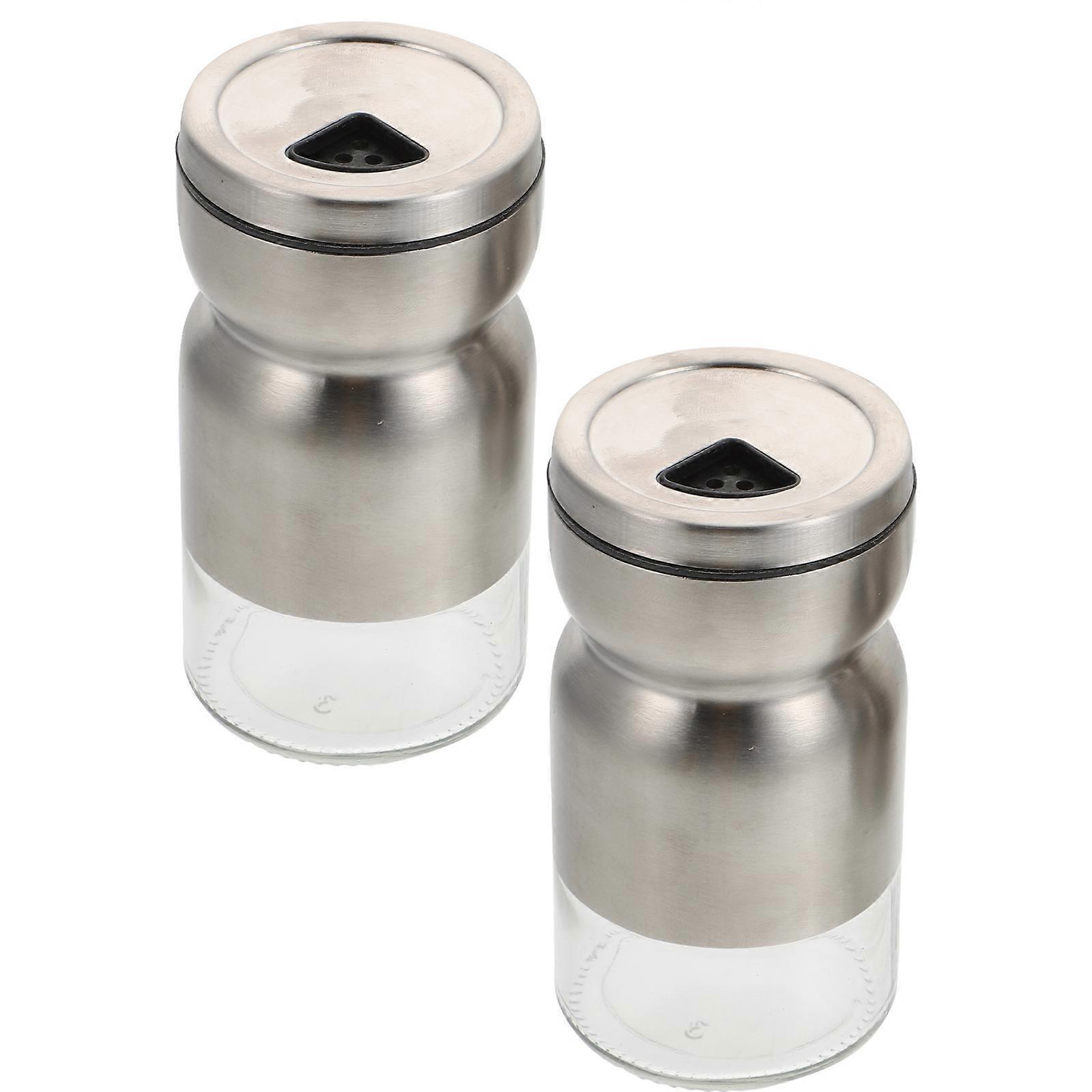 Glass Seasoning Containers Kitchen Seasoning Pot Easy to Clean Food-grade Material 2Pcs