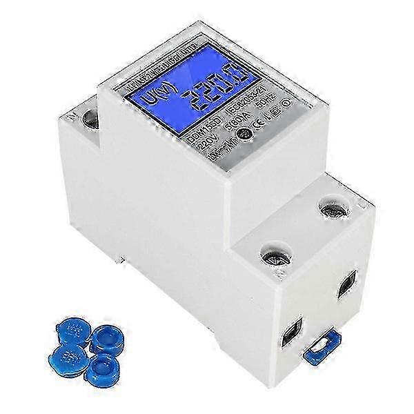 Digital Electricity Meter DIN with LCD Display - 80A 220V Intermediate Current Consumption Meter with S0 Interface (Uncalibrated)