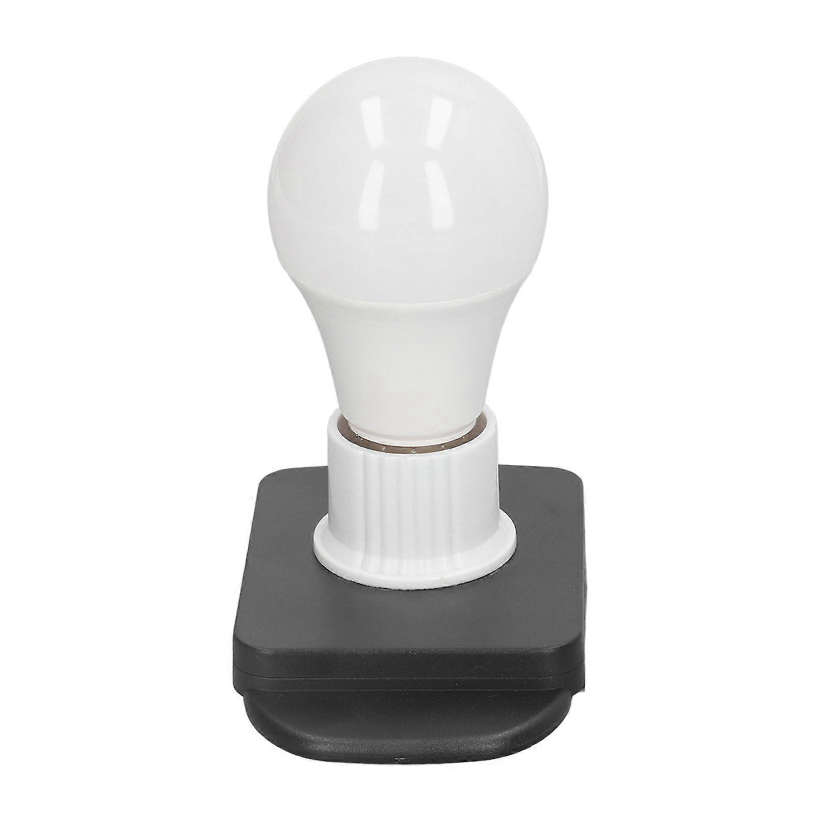 LED Bulb with Battery Adapter 700LM 7W E27 Cordless Lamp Bulb Portable Work Bulb 12‑60V 
