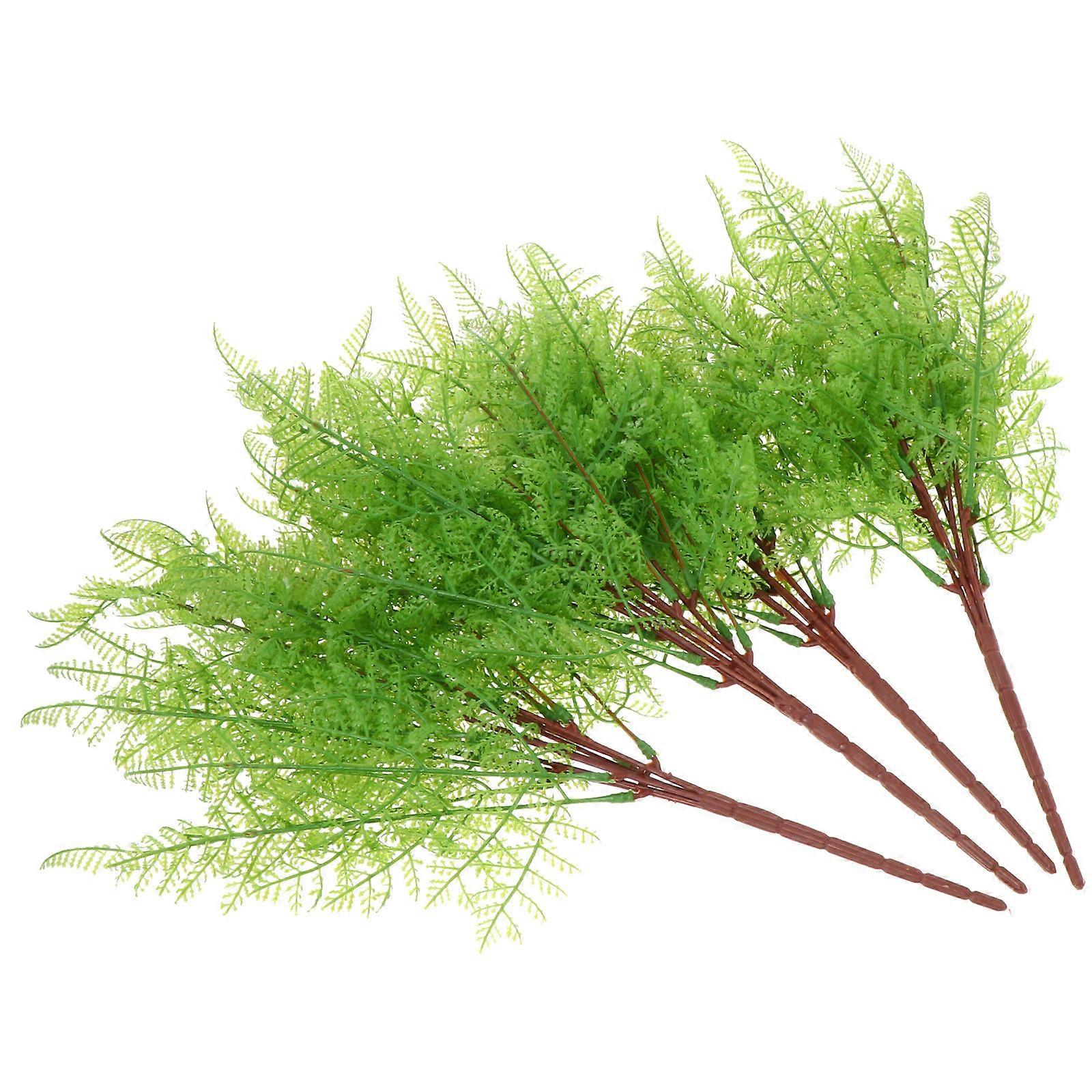 Greenery Ornament Simulation Potted Plants Faux Fern Indoor Use PVC 4Set