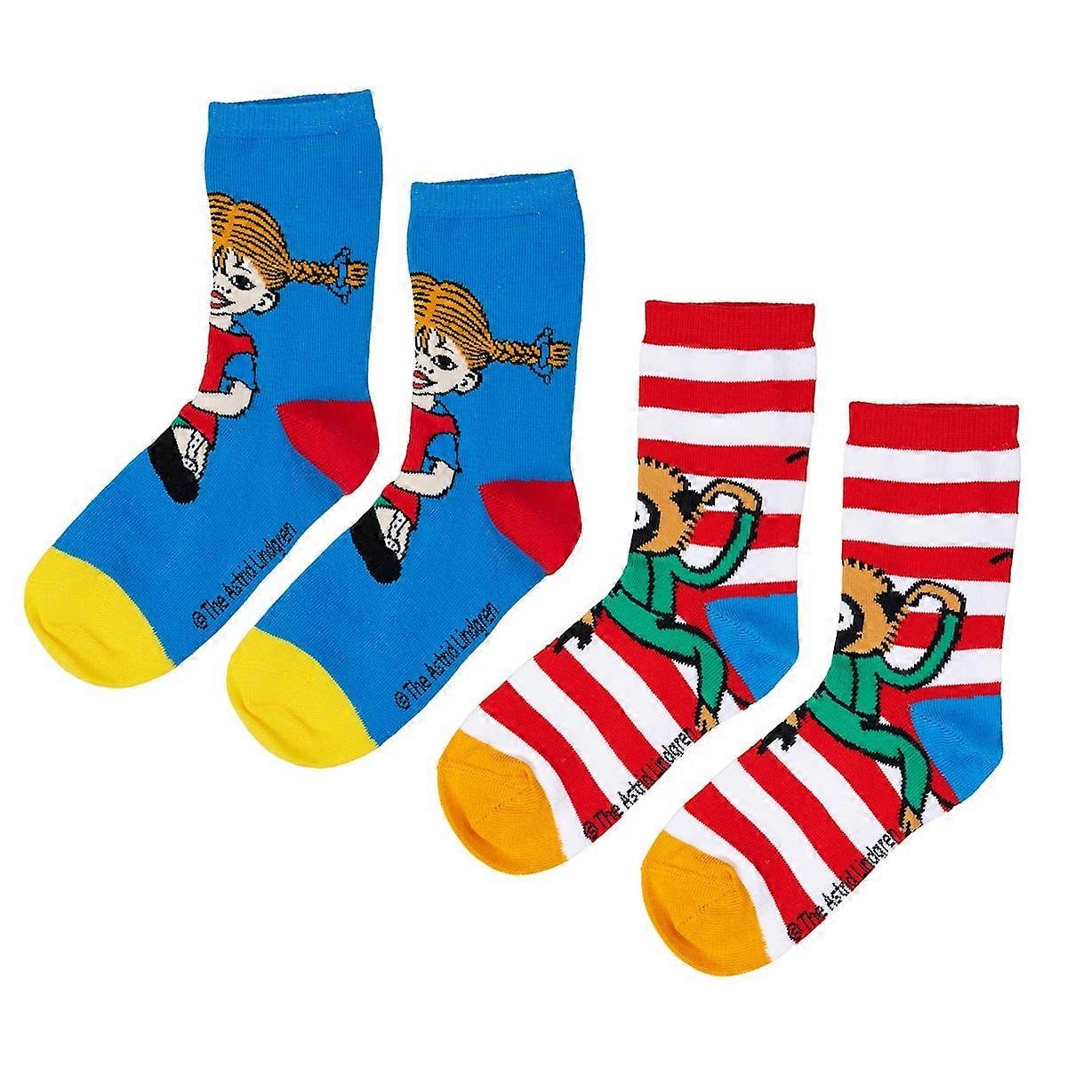 Pippi Langstrumpf - Socken 2 Stück blau/rot
