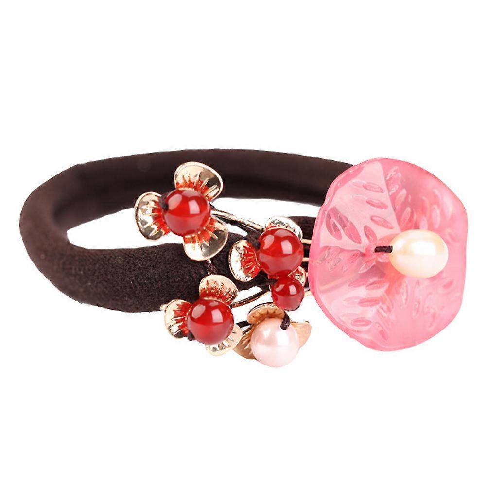 Retro Hair Tie for Women Vintage Agate Ponytail Holder for Parties, Birthdays, Daily Use, Matching Hanfu and Retro Outfits Hair Decoration