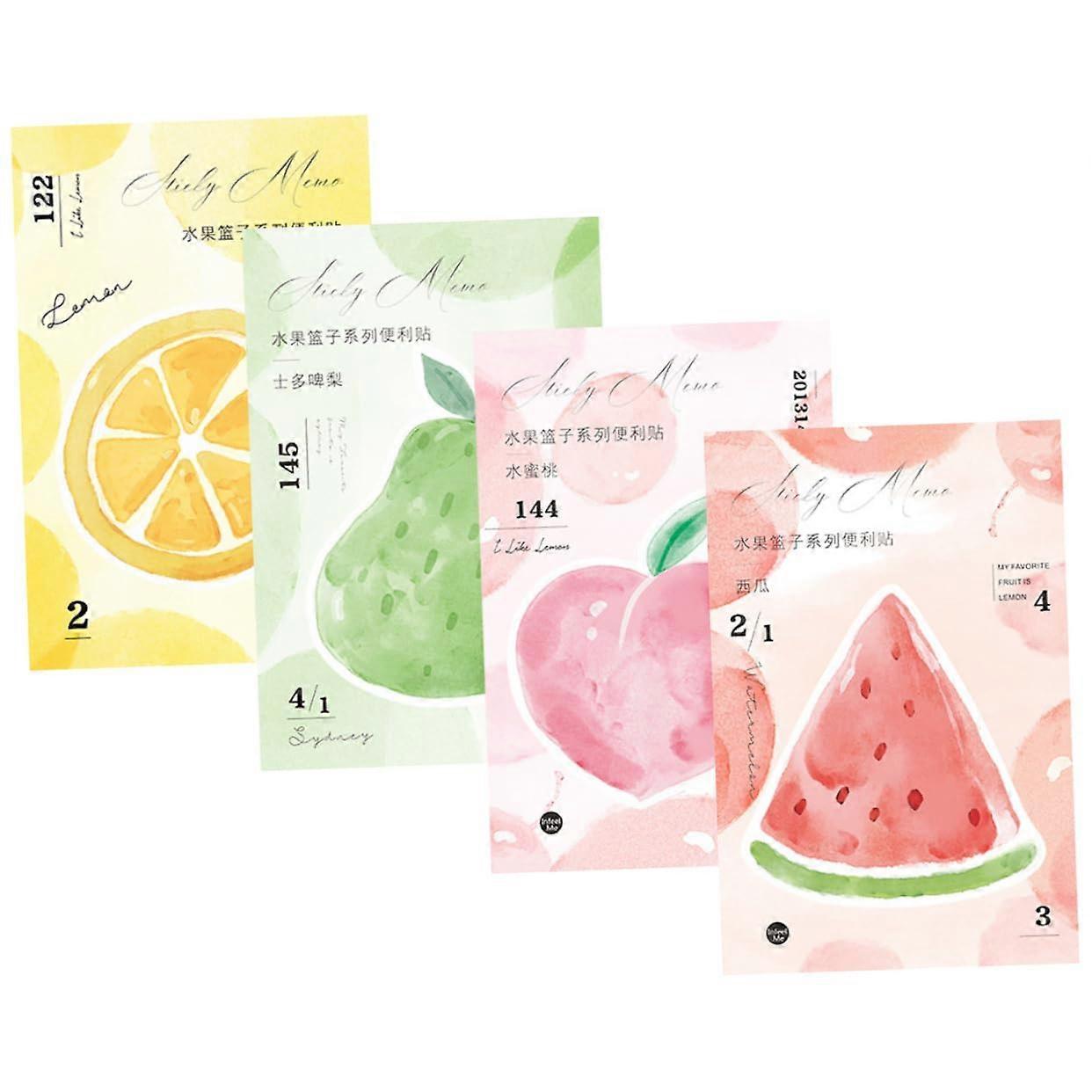 Fruit Sticky Notes Pocket Notepad for Women, Kawaii Schedule Notepad, 3x4 Inch Paper To-Do List Notepad for Office and School