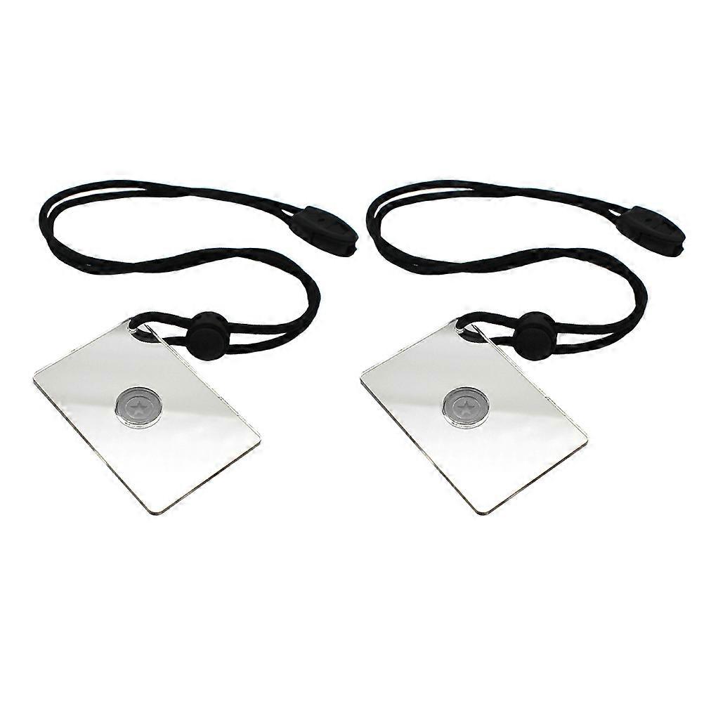 Camping Mirror Hiking Emergency Signal Survival Reflective Mirror Outdoor Adventure 7.50X5.00X0.55CM Acrylic Reflection 2Pcs