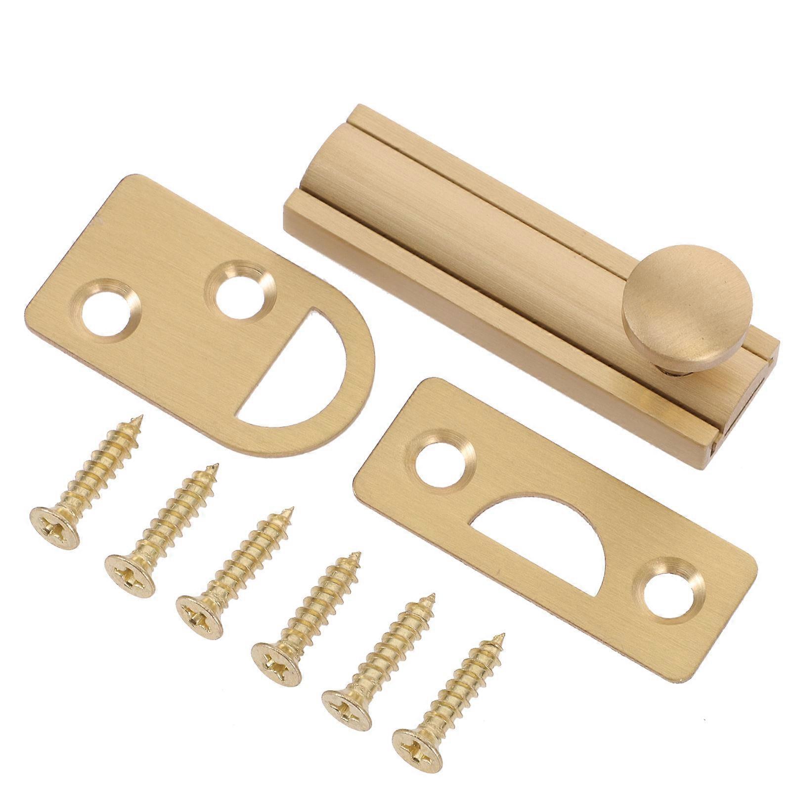 Door Latch Lock Interior French Door Hardware Golden Color Rectangular Shape Safe And Reliable 1Set