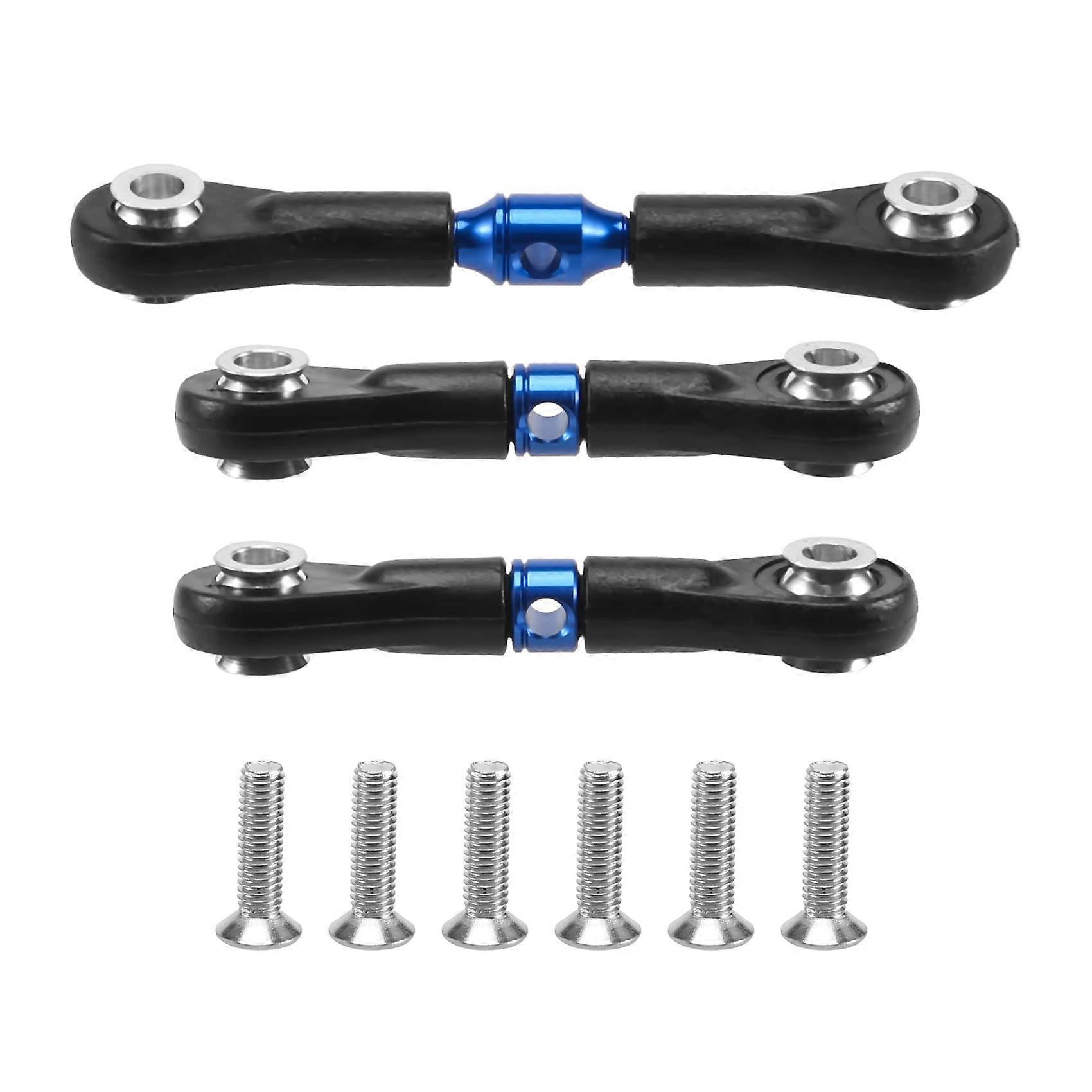 3 Lenkstange Servostange Upgrade Parts for TT-02 TT-02T TT02 TT02T 1/10 RC Car Accessories, Blue Color