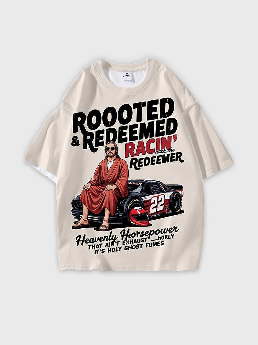 T-shirt round neck Pattern loose short sleeve N139