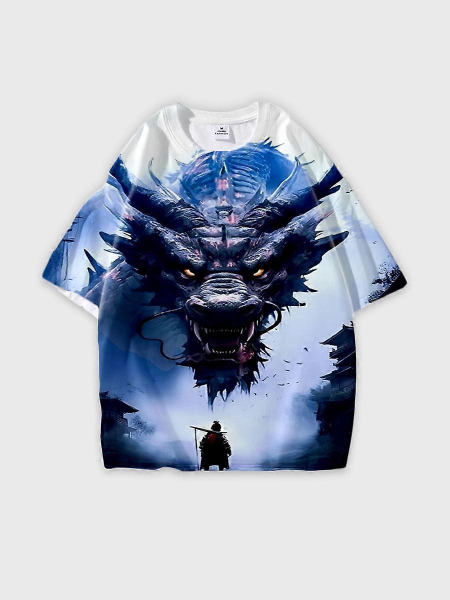 T-shirt round neck Pattern loose short sleeve B567