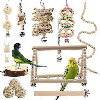 Vogel speelgoed, Papegaai Speelgoed Bird Swing Vogel Papegaai Bell Swing Speelgoed voor Kaketoes, Parkieten, Kooi Speelgoed, Valkparkieten, Conures