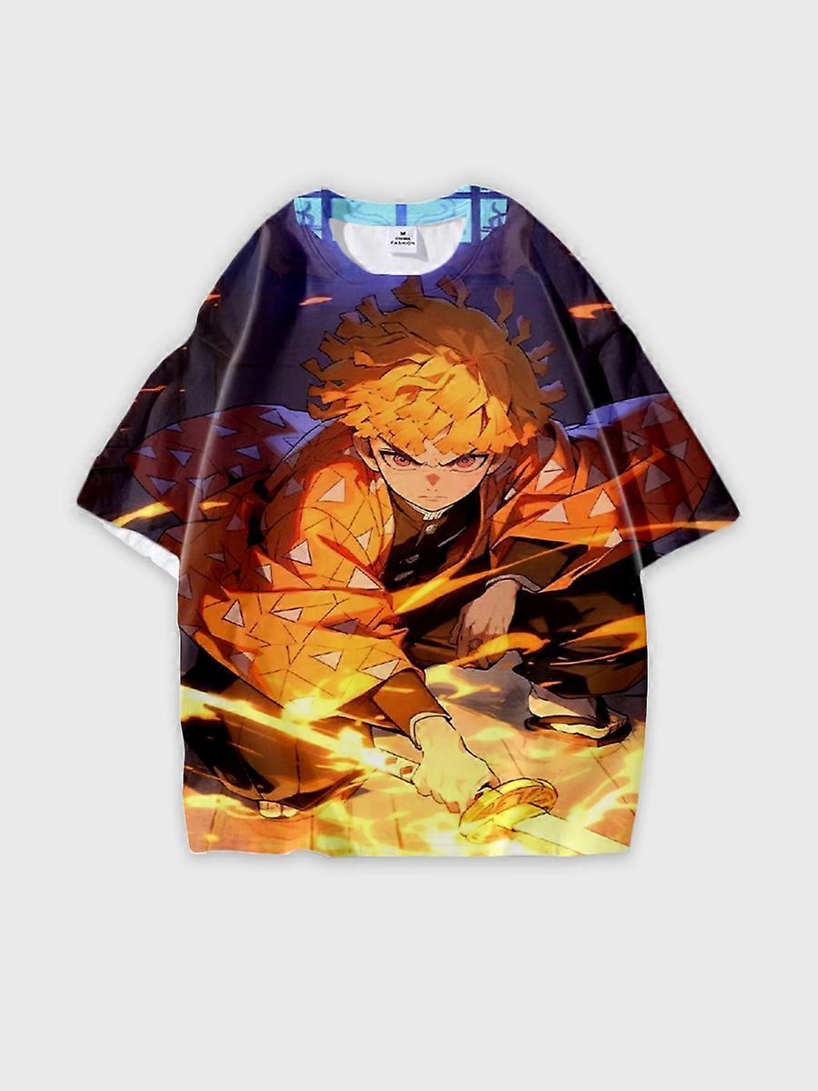 T-shirt round neck Character Pattern loose short sleeve P3113