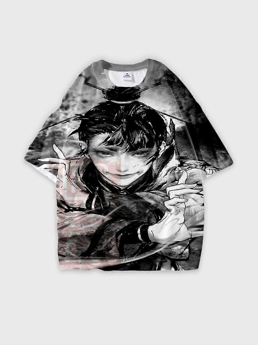 T-shirt round neck Character Pattern loose short sleeve P3208