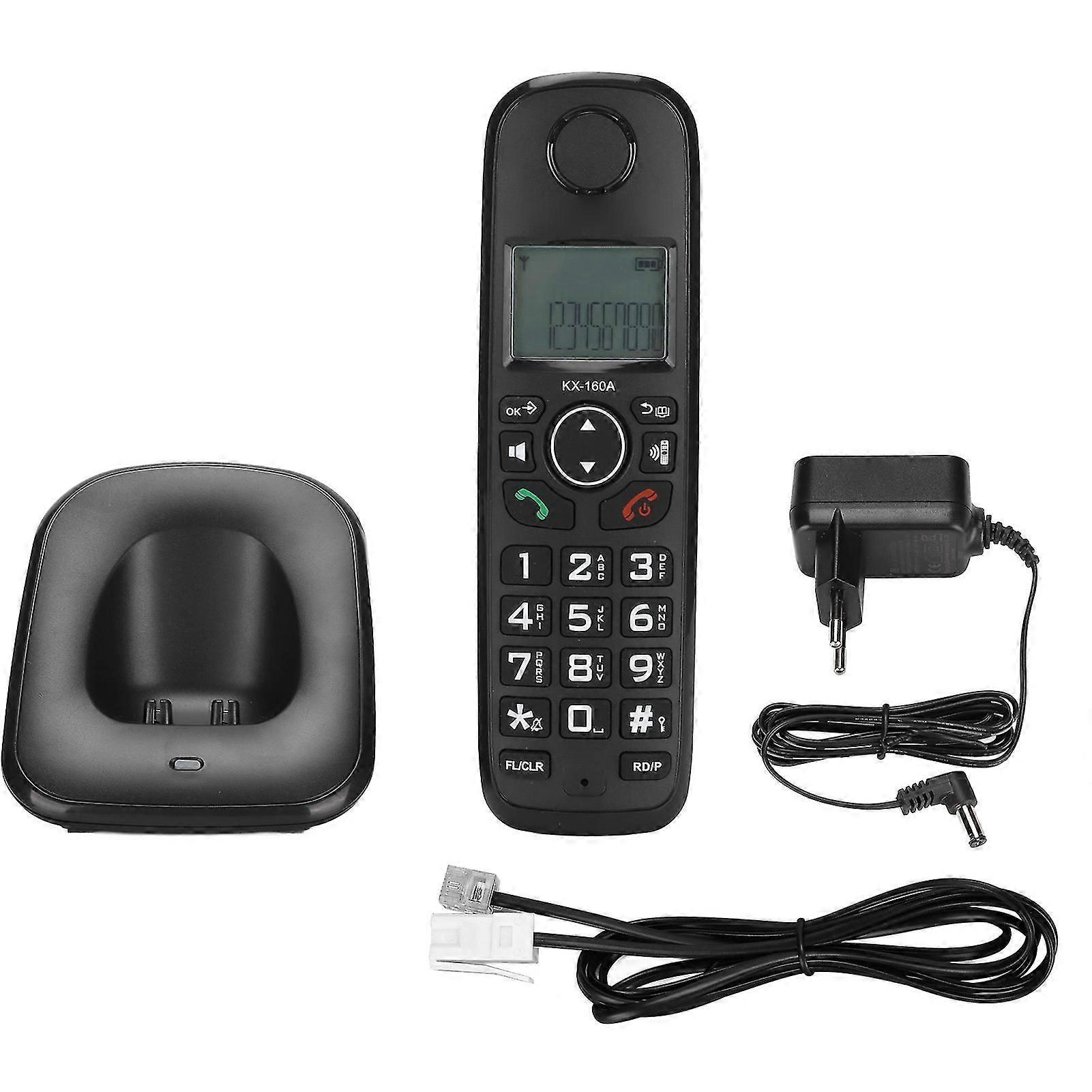 Cordless phone handset cordless phone with caller ID free calls one-touch LCD screen 100-240V.