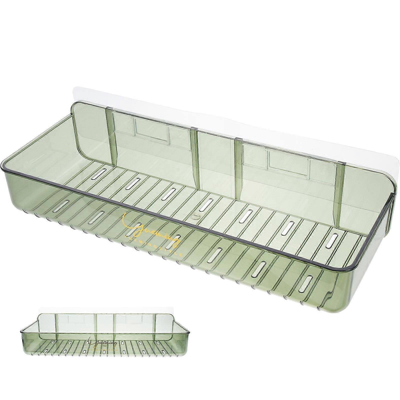 Wall Mounted Adhesive Bathroom Shelf Organizer 1 Set Storage Rack for Shampoo and Spice Holder