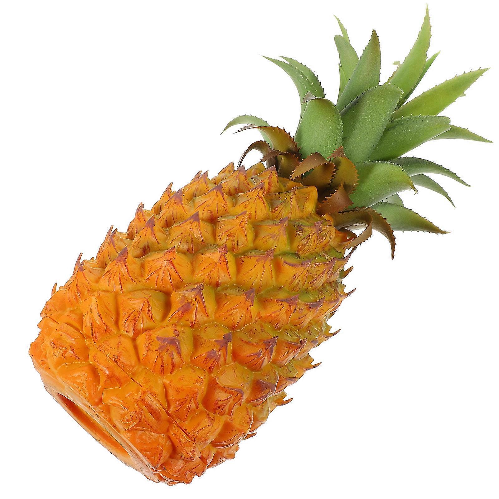 Pineapple Decoration Simulation Fruit Homeowners Teaching Tool Resin 9.4×3.9×3.9in 1Pack