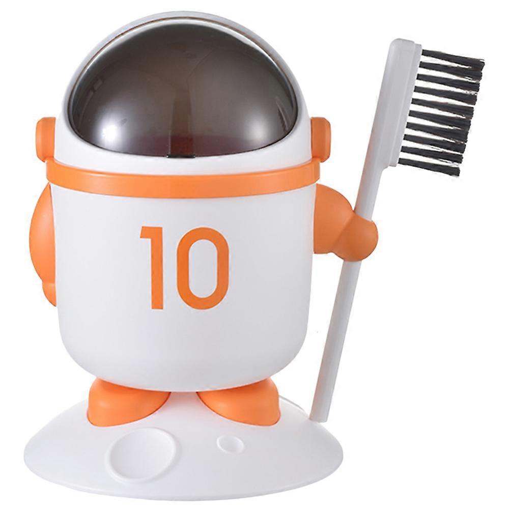 Orange Desktop Trash Can with Lid for Storage PP Material Lightweight Small and Compact 7.8x5.9x6.7 Inches