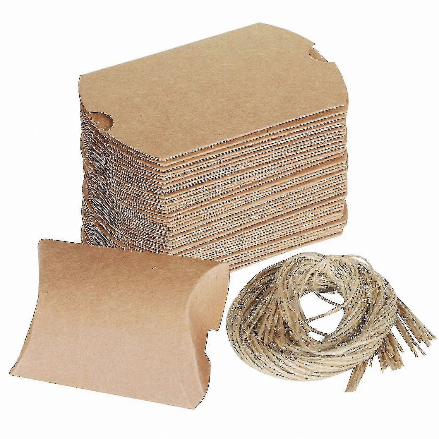 Rustic DIY Wedding Favor Boxes with Twine, 100 Pieces for Custom Gifts