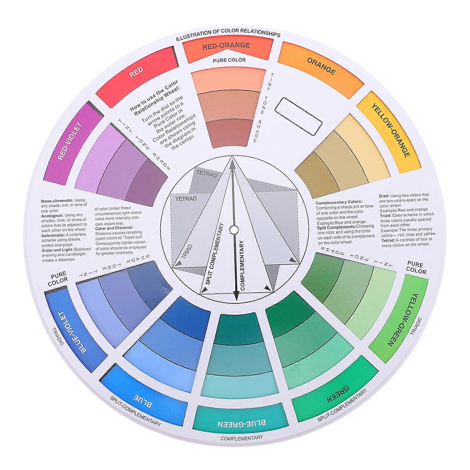 Round Color Color Wheel Pigment Standard Color Professional Round Pigment Assorted Color 23.5x23.5cm Tattoo Design 1Pcs