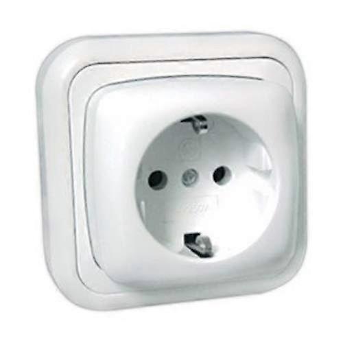 Base Red SCHUKO White Surface Schuko Socket Base Plate For EU Outlets