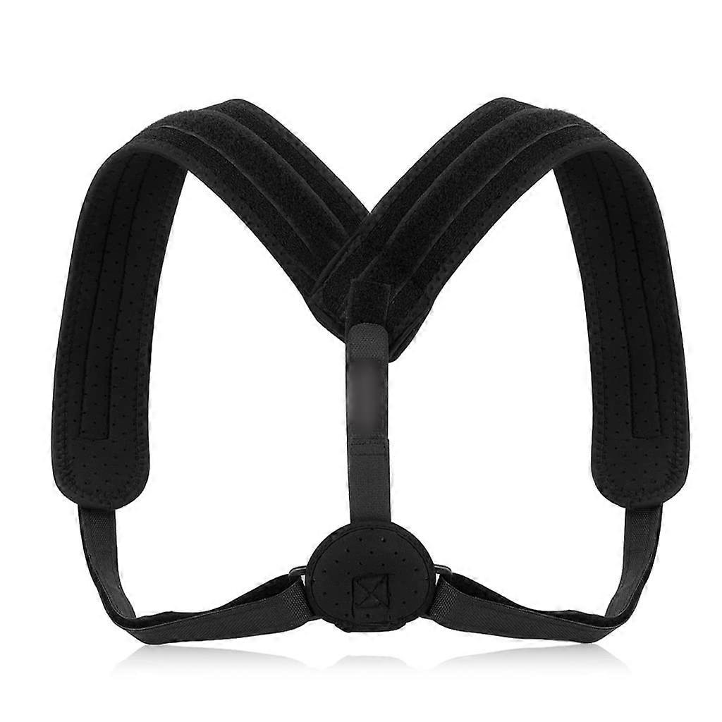 Adjustable Posture Corrector Upper Back Support Clavicle Brace Unisex Black One Size