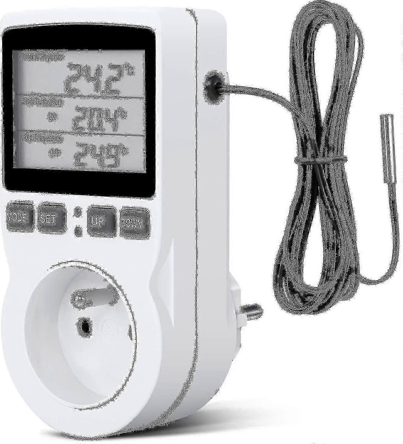 Digital / Heating Cooling Thermostat Socket Lcd Temperature Controller, 230v For Greenhouse Farm Temperature Controller/terrarium Thermostat(socket)-h