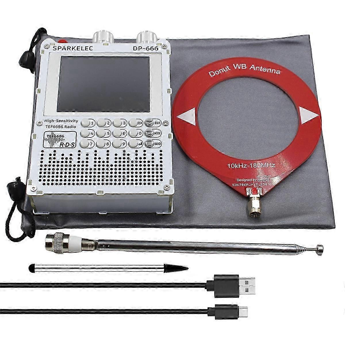 Dp-666 Radio High Sensitivity Tef6686 Full Band Fm Am Lw Mw Sw Shortwave Esp32 Rds 2.8 Inch Ips Touch Screen White