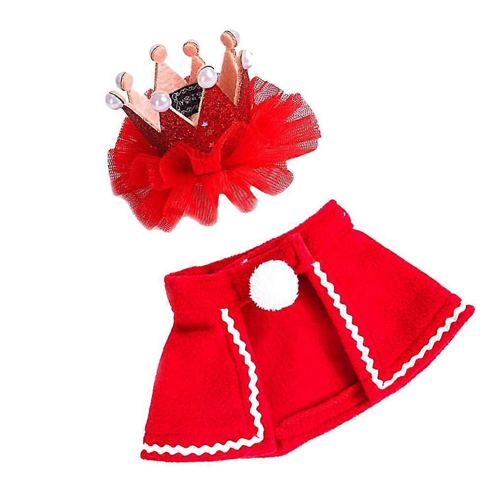 Dog Holiday Outfits Cat Crown Set Pet Costume Headdress Christmas Cloak Adorable Cat Size S For Cat 1 Set