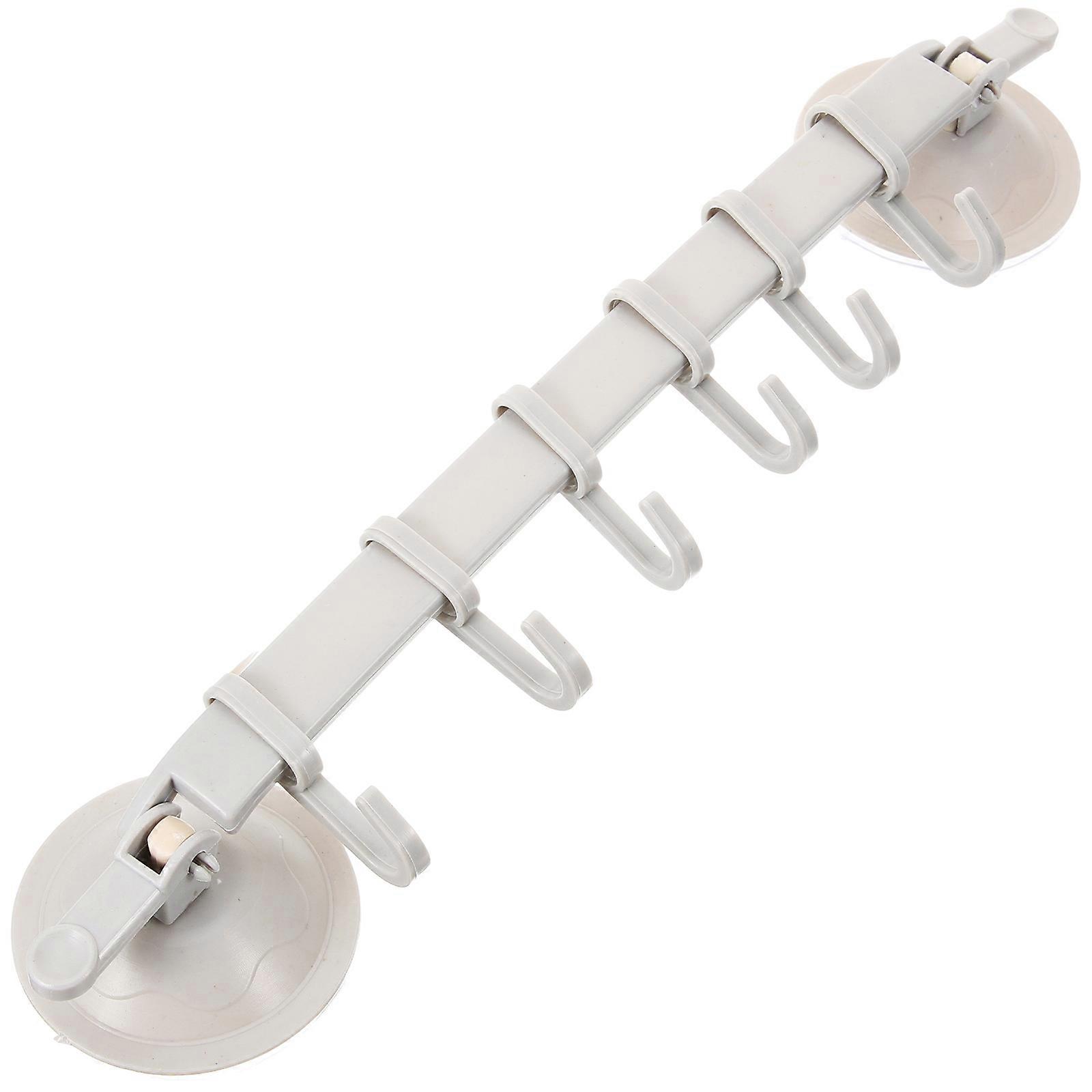 Blue Suction Hooks with PP PVC Material for Kitchen Utensils 6 Linked Adjustable Hooks Fits Tiles Glass Smooth Surface