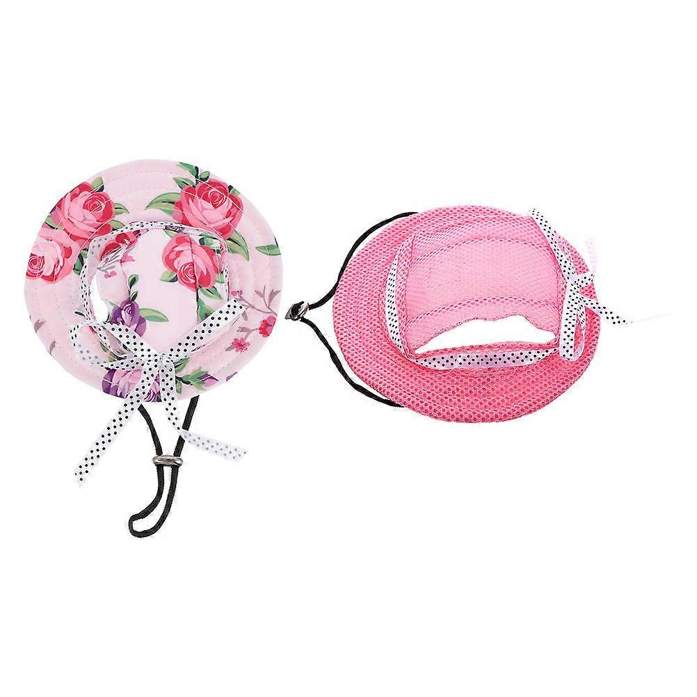 Wide Brim 2Pcs Dog Sun Protection Visor Hat With Fashionable Design Suitable For Taking Pictures Outdoor Summer Style