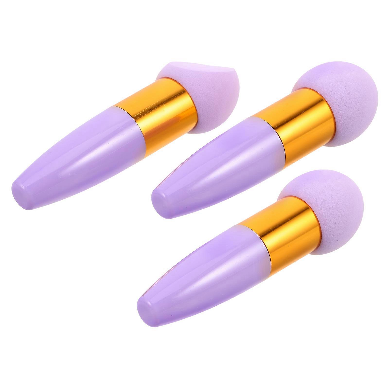 Raindrops 3 Pcs Foundation Makeup Sponge Powder Puff Bevel Stick