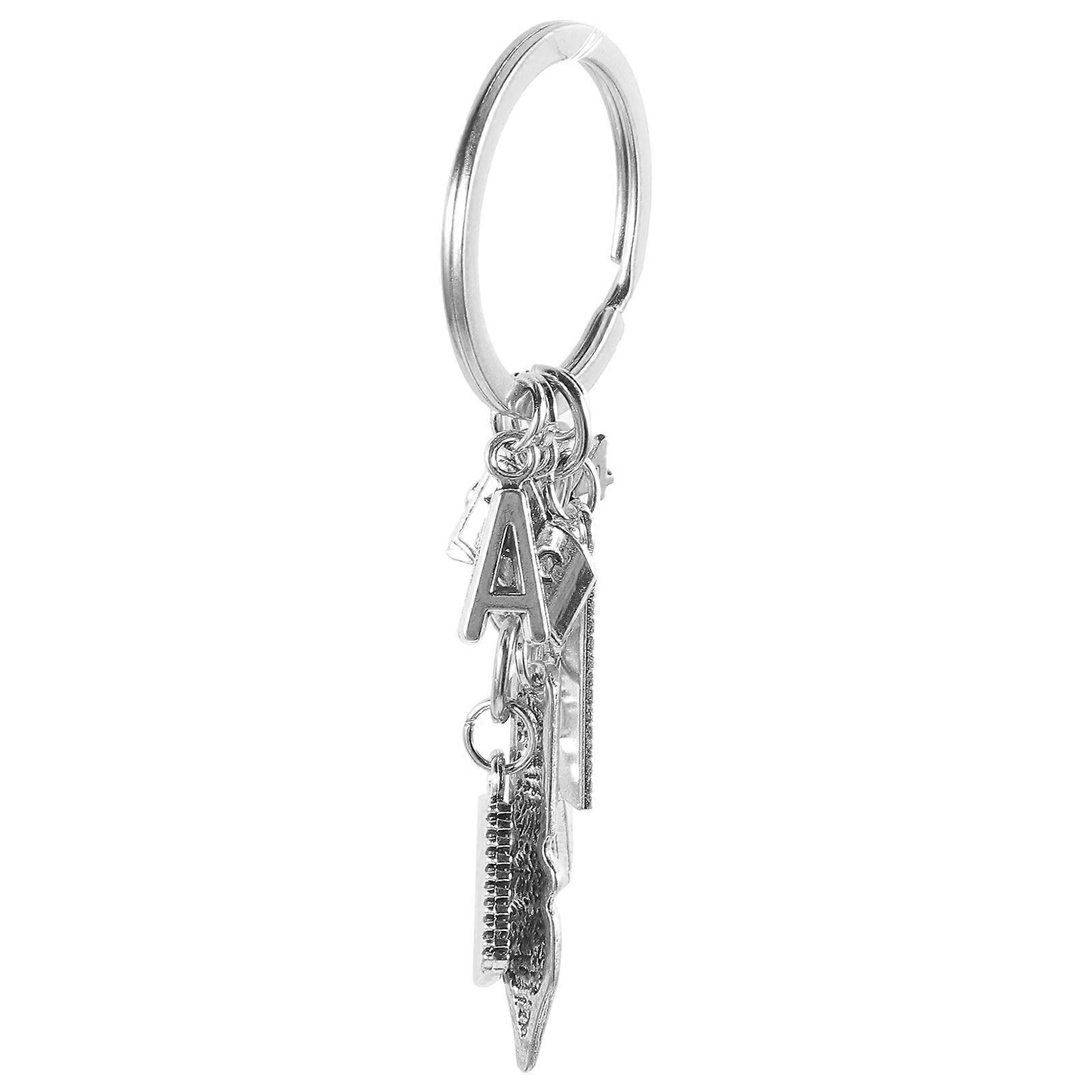 Tiny Stationery Keychain Graduation Theme Handbag Attachment Everyday Use Silver Zinc Alloy 1Pcs