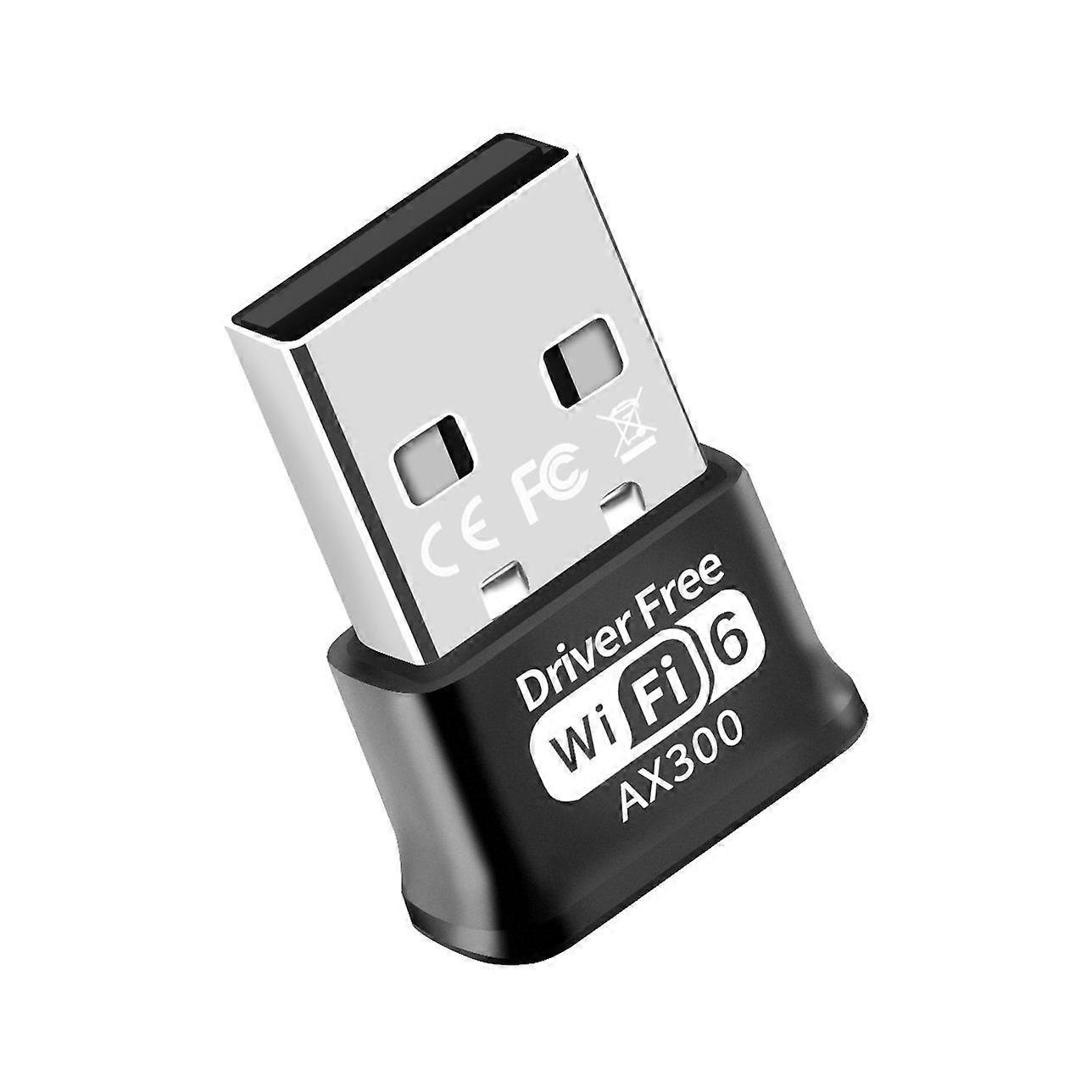 WIFI 6 USB Adapter AX300 Network Card Mini USB Dongle 2.4GHz 802.11AX Wireless Dongle Receiver For Win 7/10/11 Drive Free