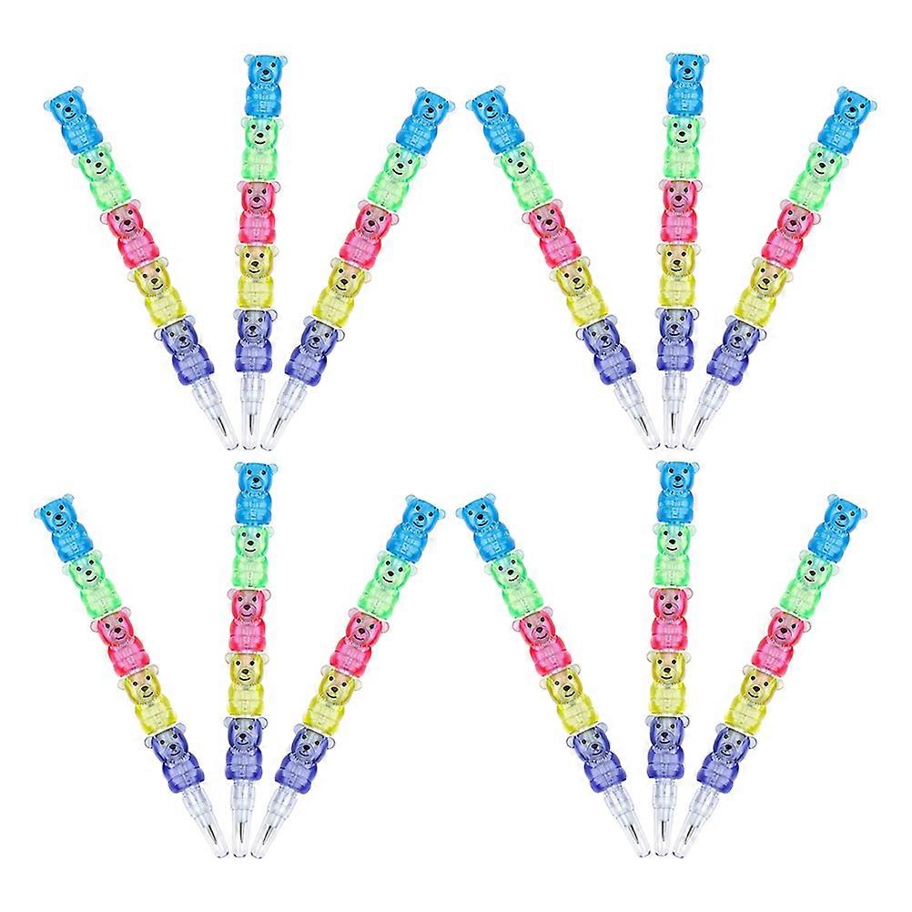 Kids Writing Pencils in Bear Shape, Versatile Stacking Feature, Encourages Learning Fun
