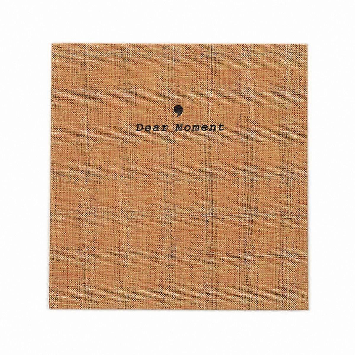 Beige Ramie Fabric Photo Album with 50 Pockets for 5" Instant Camera Prints Wide Format