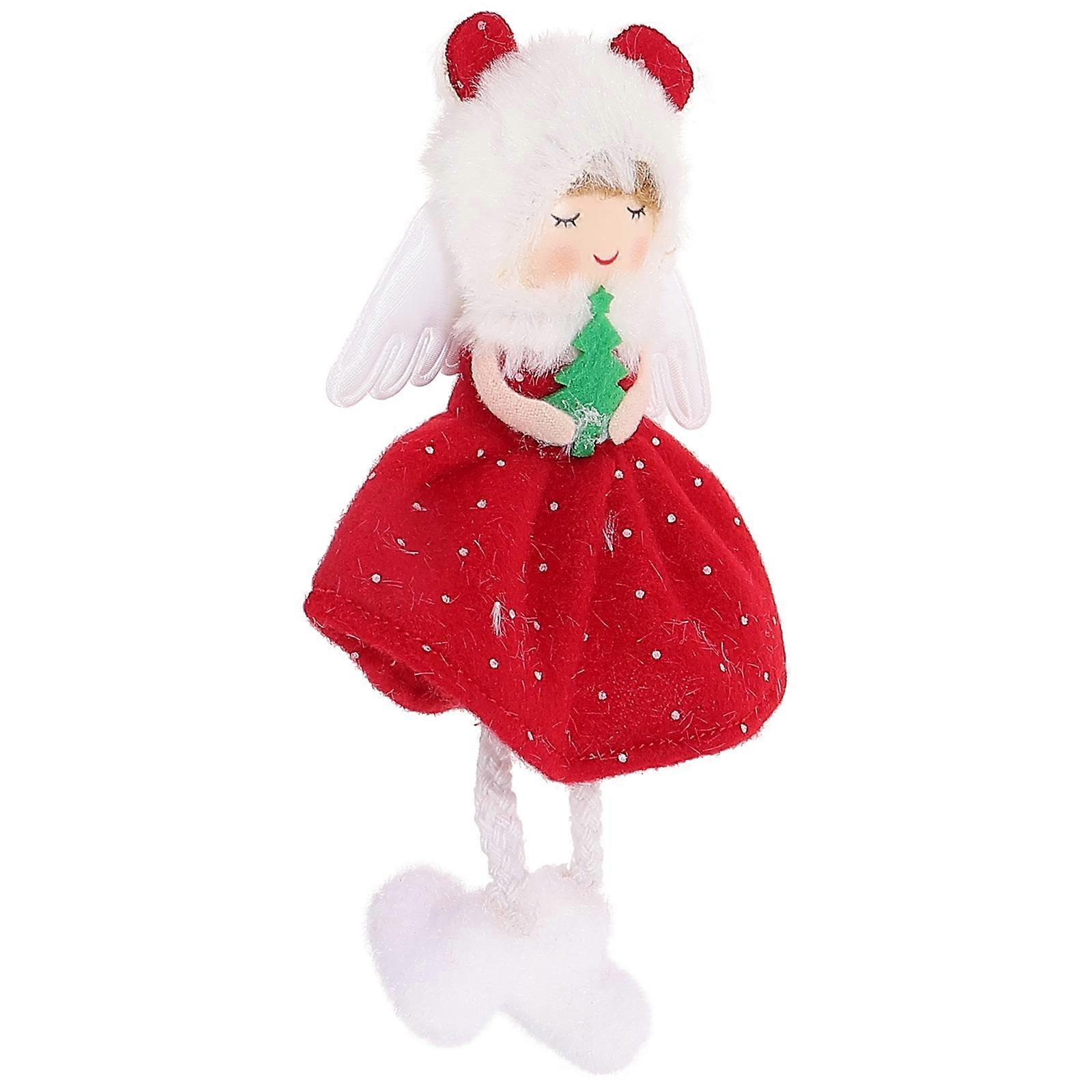 Angel Doll Pendant Christmas Tree Decoration Red Green Soft Material Ornament Festive Occasions Parties Rooms Craftsmanship Design