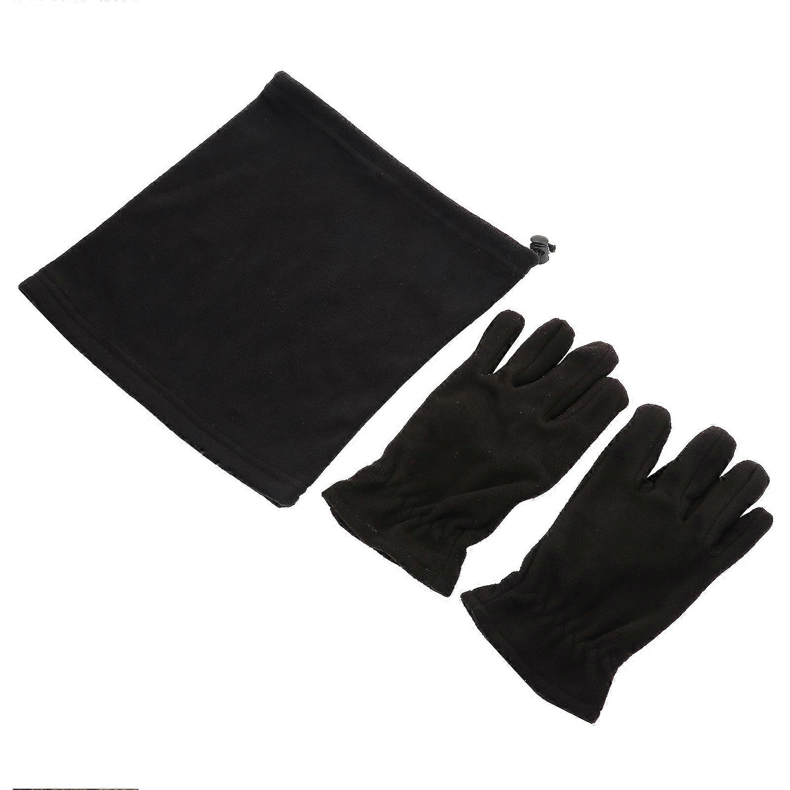 Fleece Warm Gloves Scarf Accessories Set For Family Men Women During Winter Outdoor Activities For Comfortable Versatile Use 1 Set