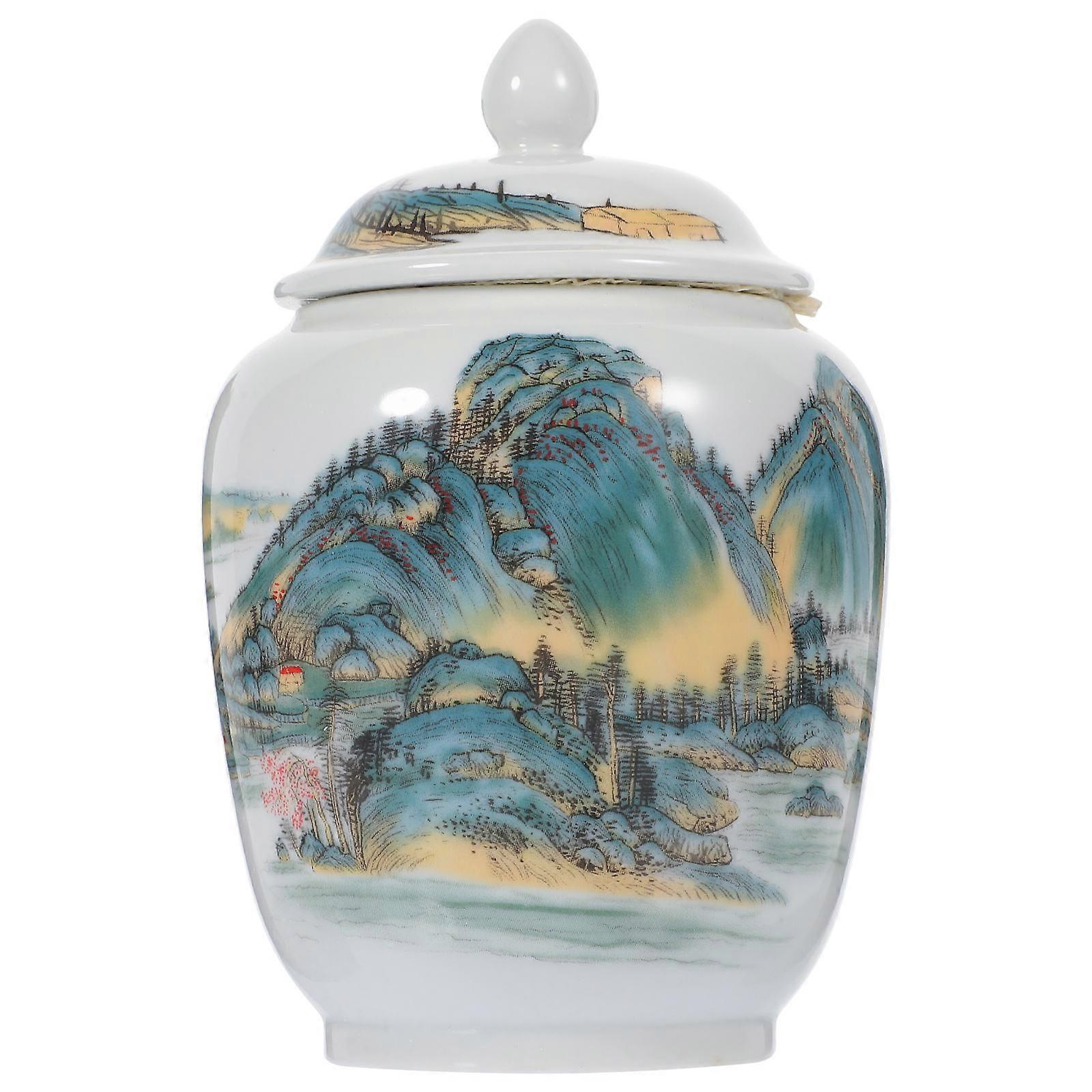 Ceramic Tea Jar with Airtight Lid Sealed Canister for Tea, Snacks Storage Unique Home Accessory & Gifting Idea